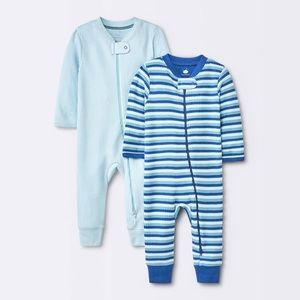 Baby 2pc Waffle Romper - Cloud Island Blue NWT